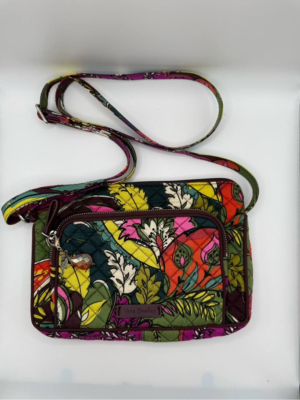 Vera Bradley Floral Quilted Crossbody Bag -Little Hipster